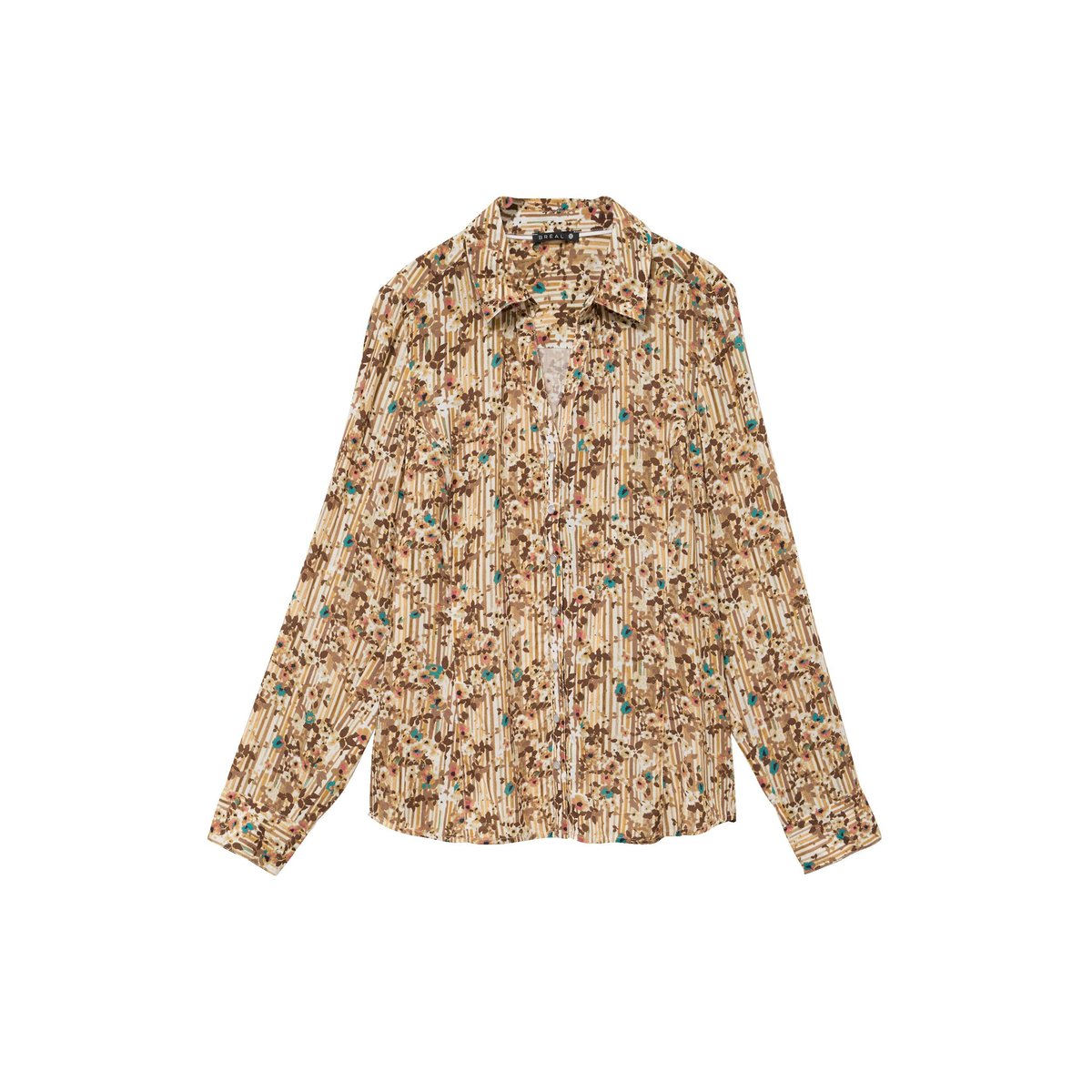 Chemise ajustée manches longues marron, BREAL