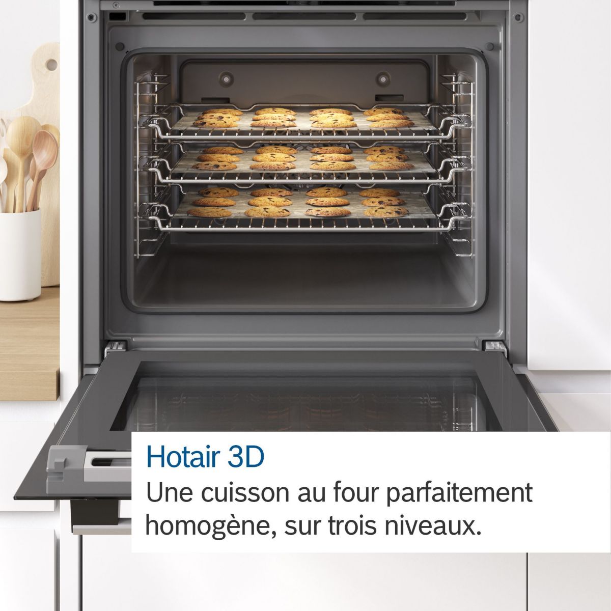 Four encastrable HBF133BR0 - Catalyse - Chaleur pulsée - Série 2 HOTAIR 3D inox / noir, BOSCH