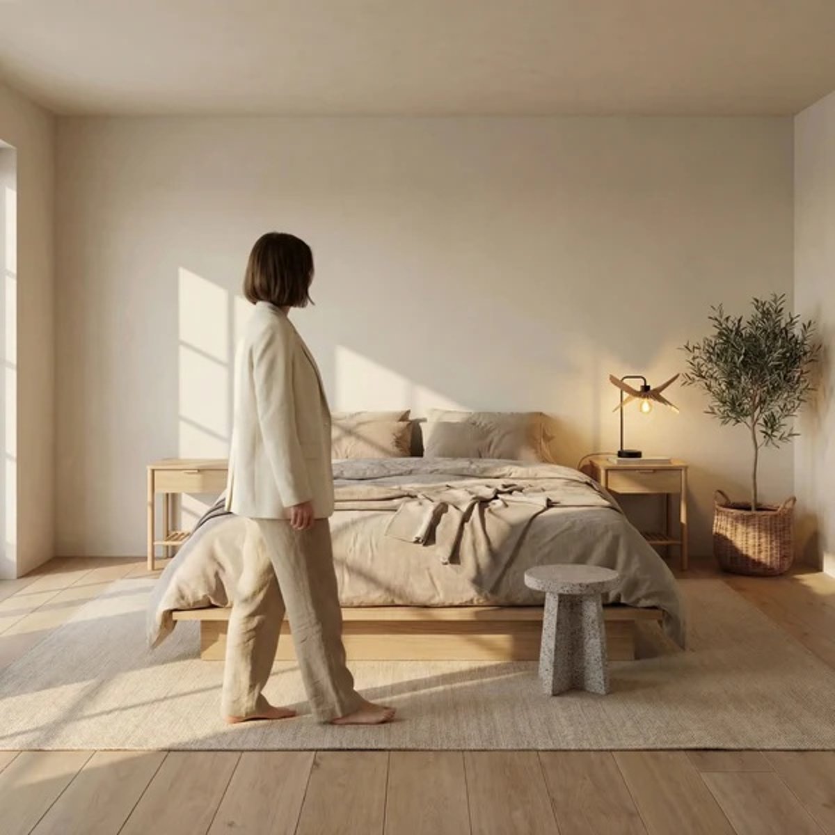 Lampe de table en bois de peuplier ALBA bois clair, ATELIER LOUPIOTE
