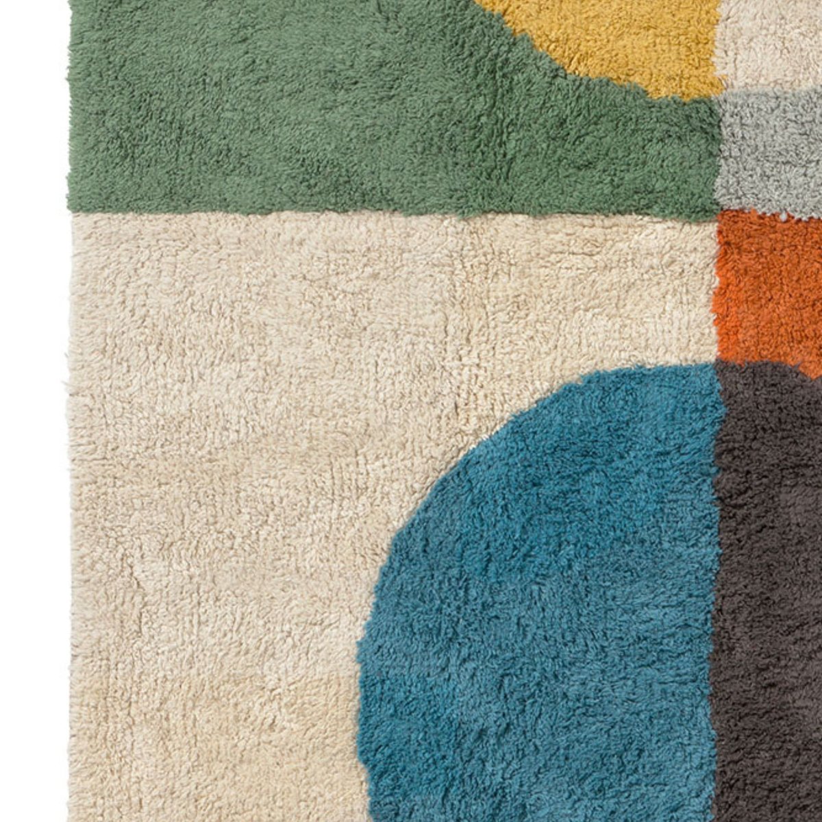 Tapis lavable, lentille à illusion rectangulaire LESS IS MORE bleu wahle, landon frost, naturel, miel foncé, terre cuite, pétrole, gris foncé, LORENA CANALS