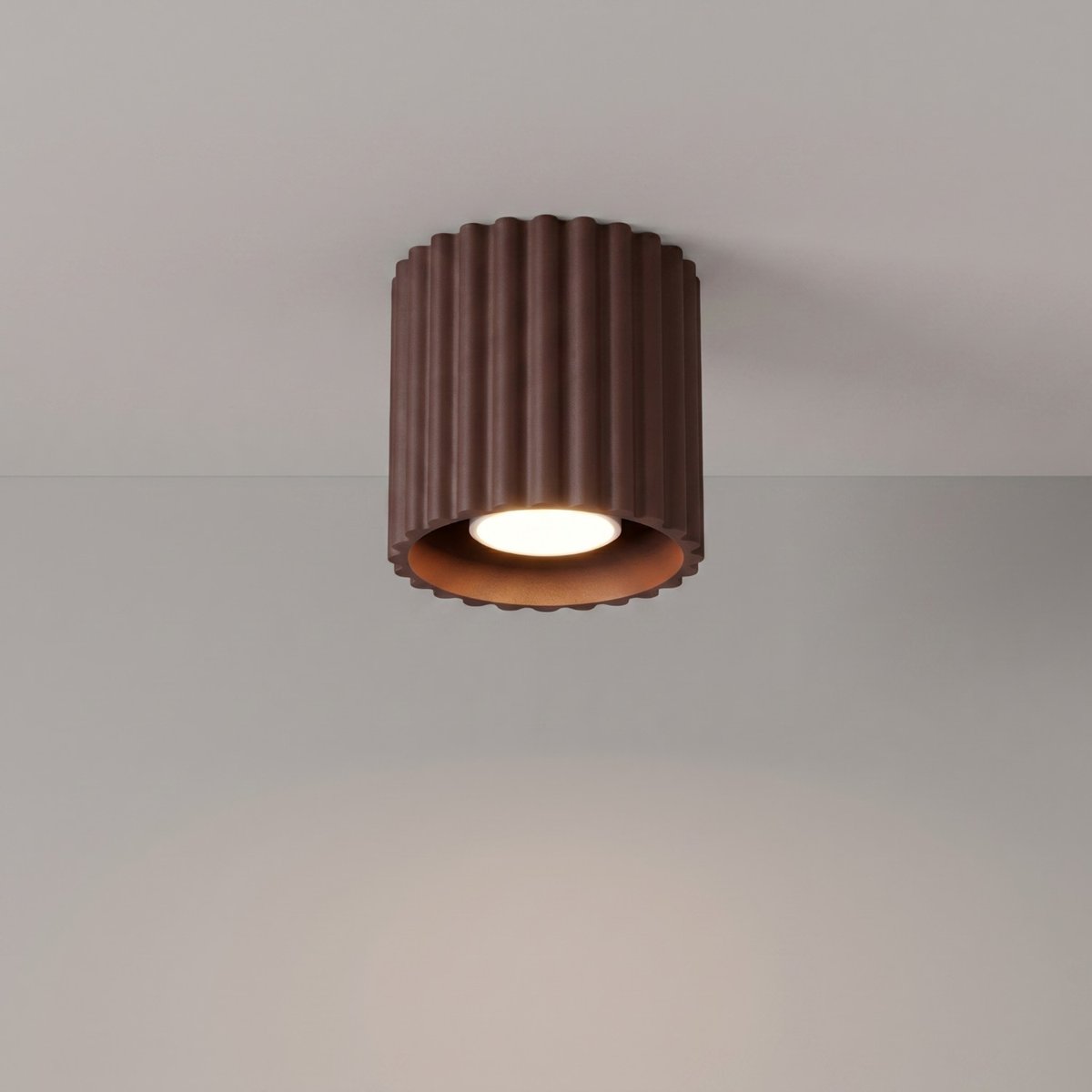 Plafonnier Aluminium Marron GU10 1 AURA marron, EDEN