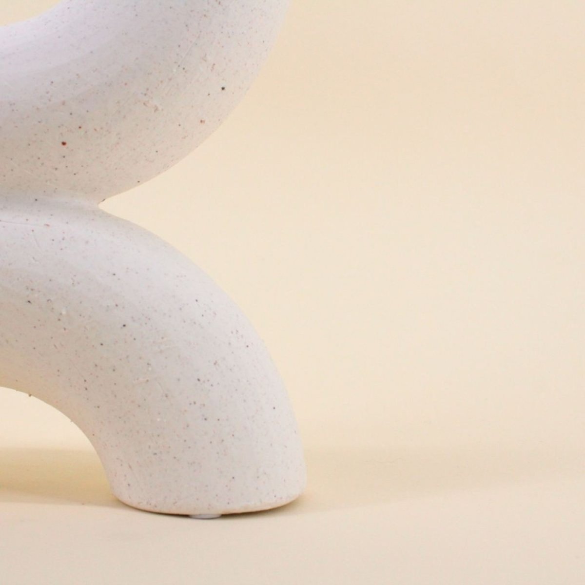 Vase en porcelaine 2 entrées, H21cm beige, ORNAMI