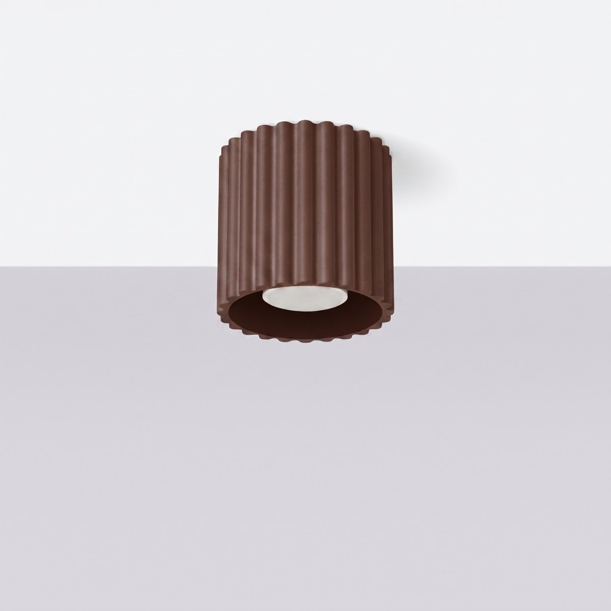 Plafonnier Aluminium Marron GU10 1 AURA marron, EDEN