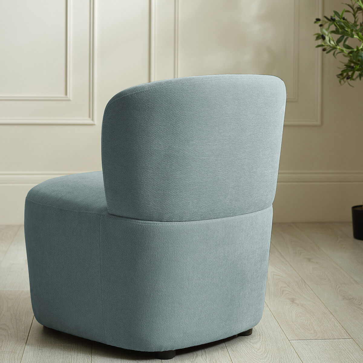 Lucerne Chenille Armless Accent Chair light blue, SO'HOME