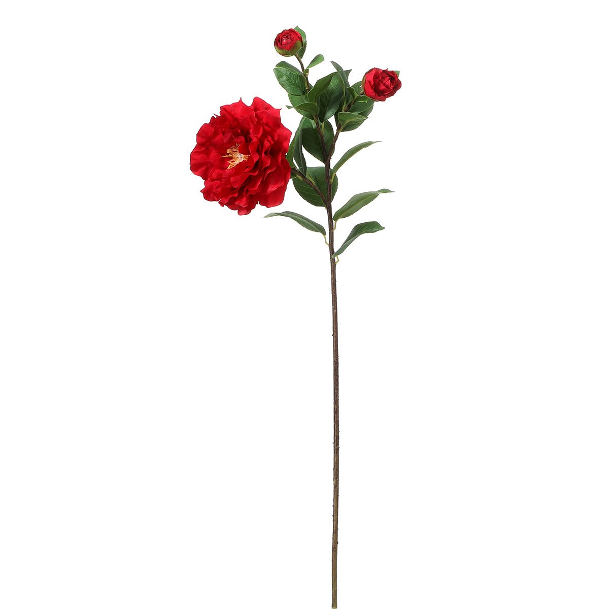 Tige de camélia artificielle H72 rouge, SIA DECO