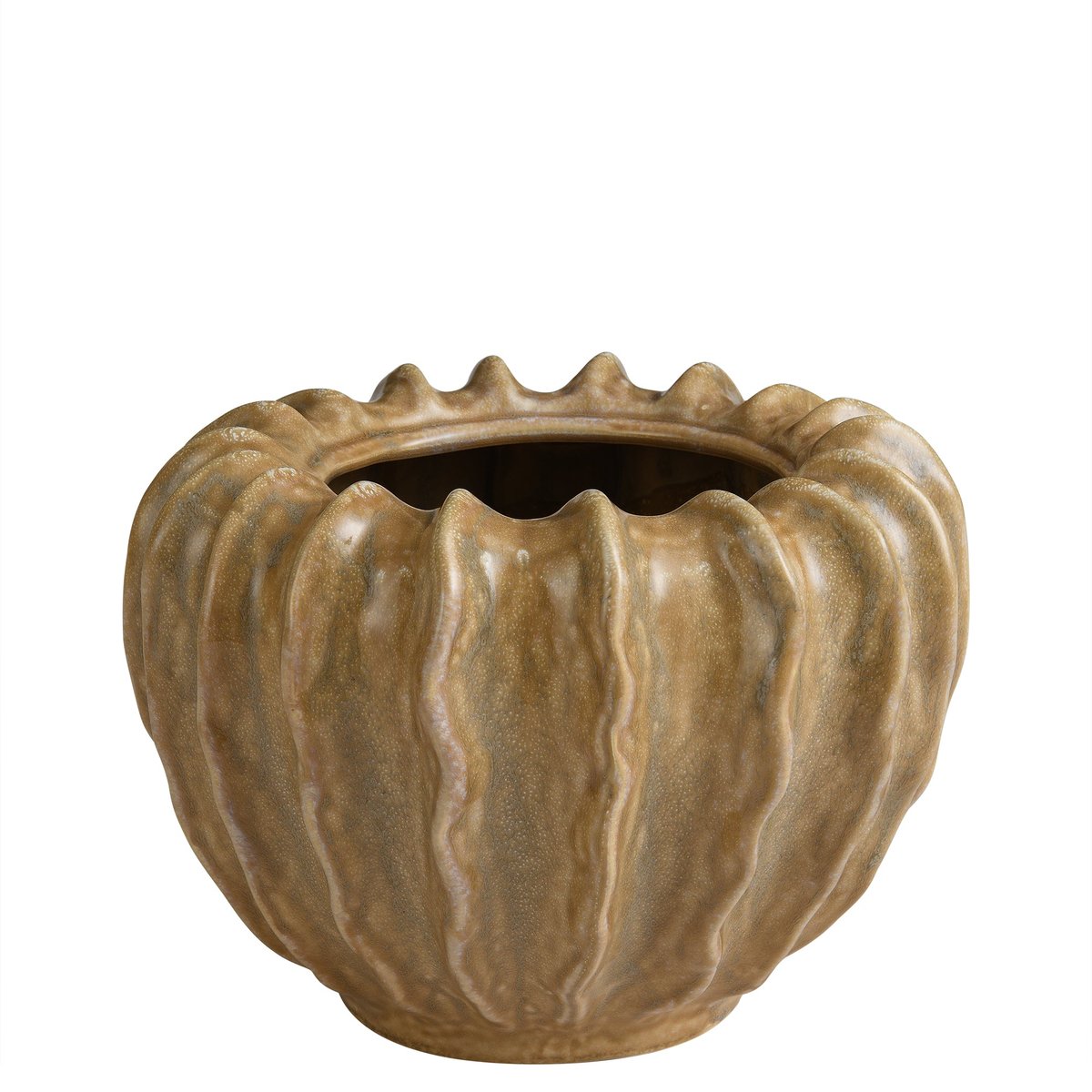 Cache-pot décoratif en céramique artisanale D26 WABI beige, SIA DECO