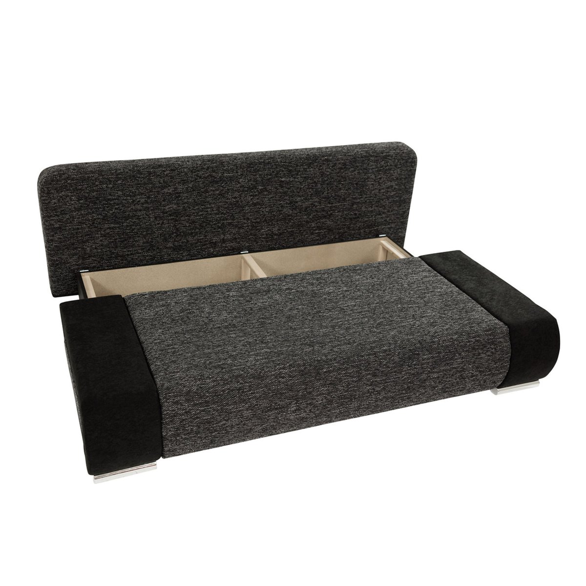 Canapé Convertible 3 places - ELIO noir / gris, BEST MOBILIER