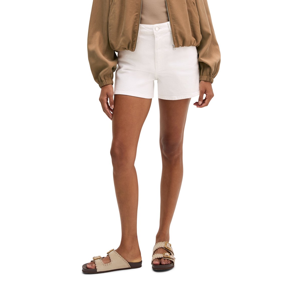 Short en jean regular en mélange de coton organique blanc, MARC O'POLO