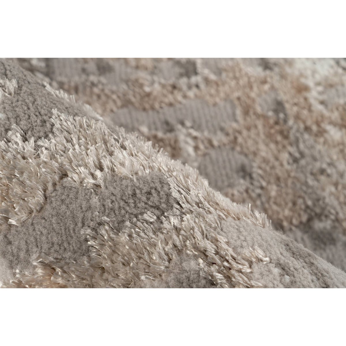 Tapis rectangulaire à poil court gris clair nuancé beige et blanc, ARTE ESPINA