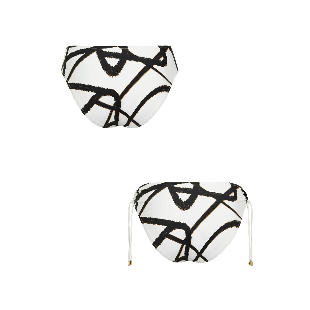 Bas maillot slip de bain taille haute nouettes amovibles HONOLULU blanc, LISCA