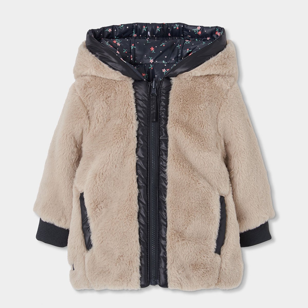 Parka fille imprimé fleurs multicolore, BOBOLI