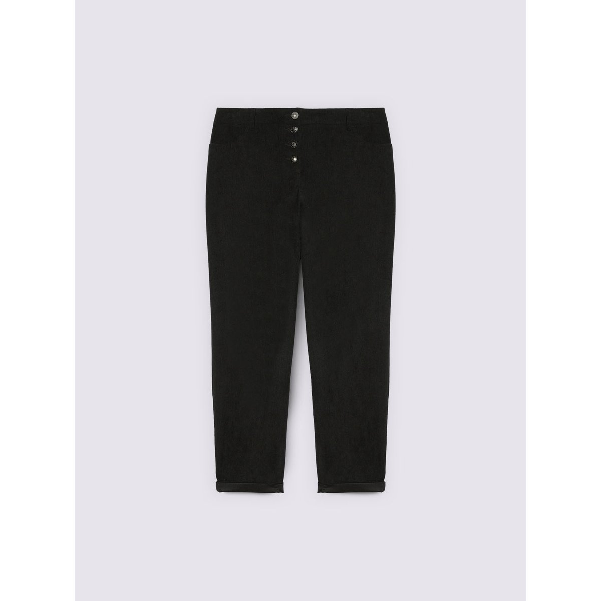 Pantalon Barrel en velours côtelé noir, FIORELLA RUBINO