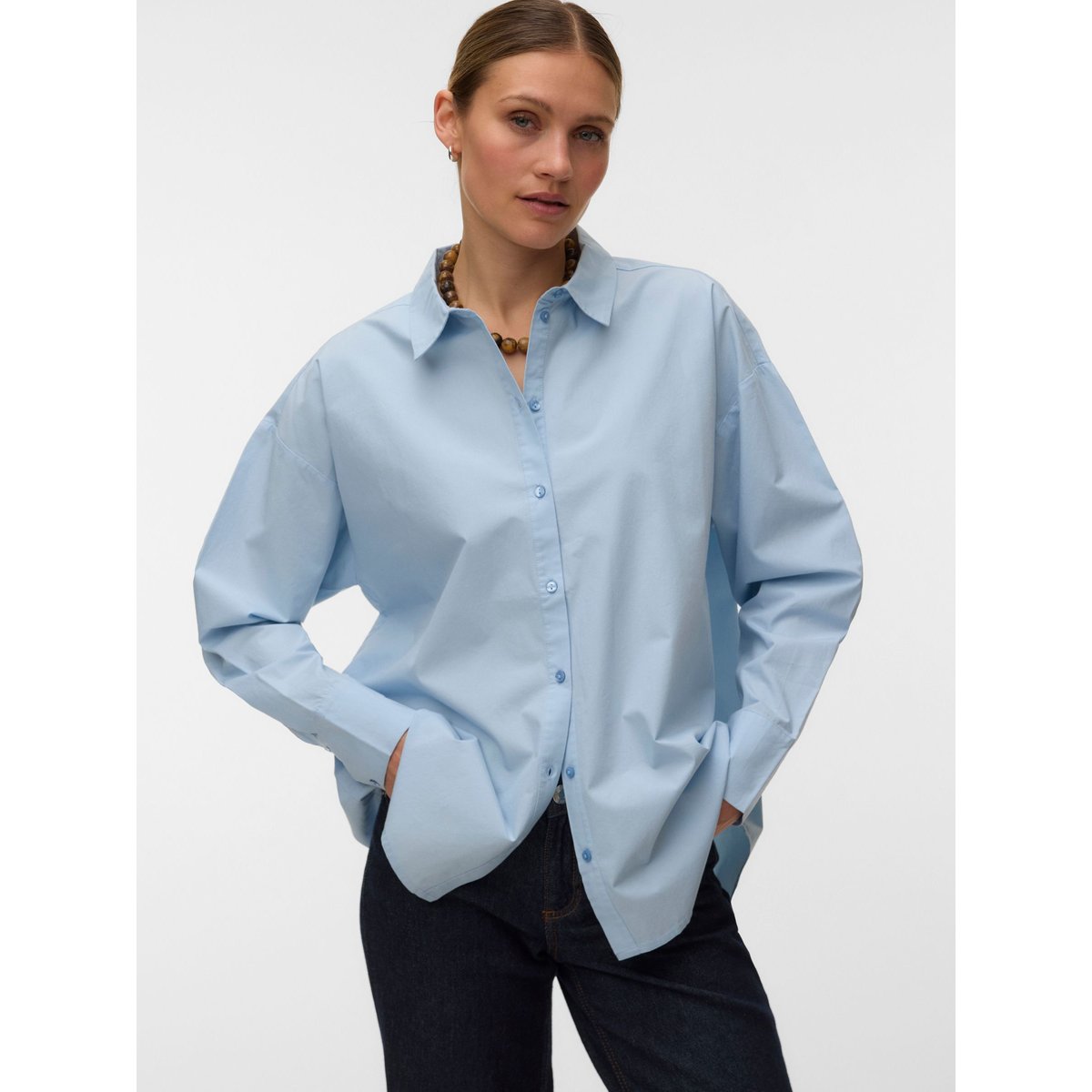 Chemise En Popeline cashmere blue 1, VERO MODA