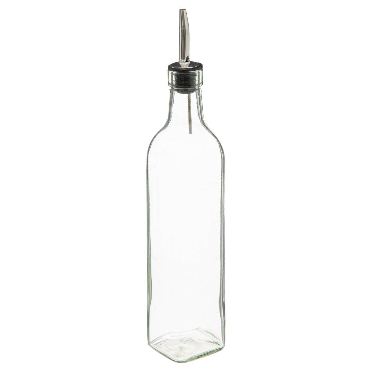 Set 2 bouteilles huile/vinaigre verre avec support transparent, 5FIVE SIMPLY SMART