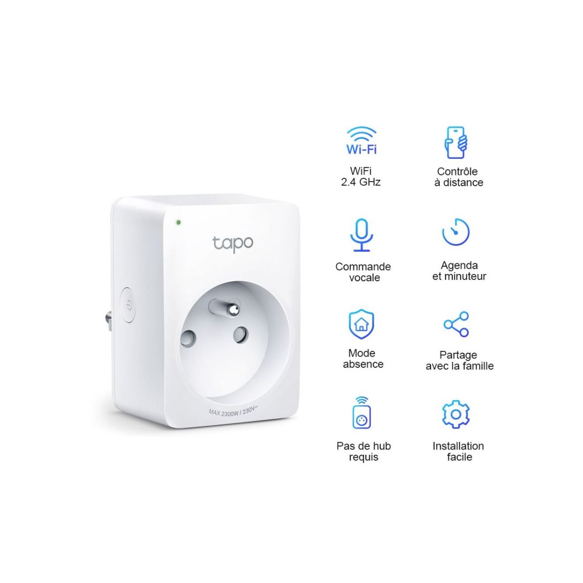 Prise connectée Tapo P110 (suivi conso) couleur unique, TP-LINK