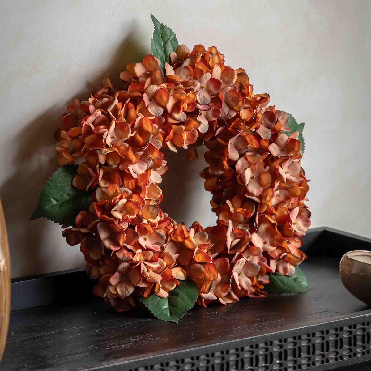 Rust Hydrangea Wreath orange, ÉDITÉ