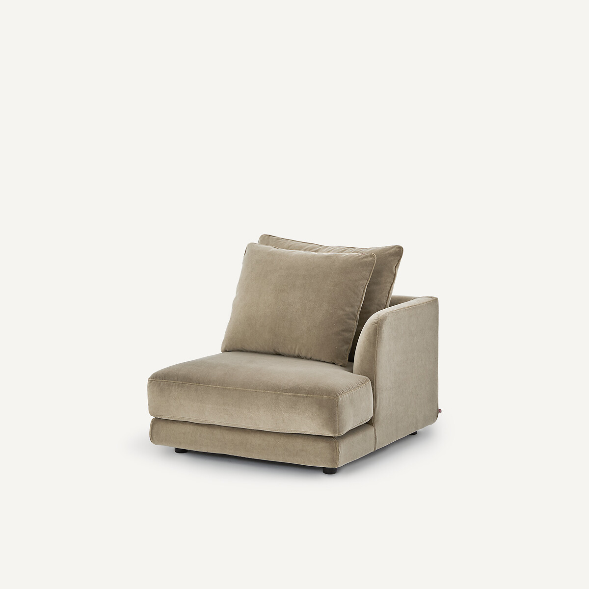 Rechtes Einzelsofa, modular, aus stonewashed-Samt, TIBERIO shiitakegrau, AM.PM
