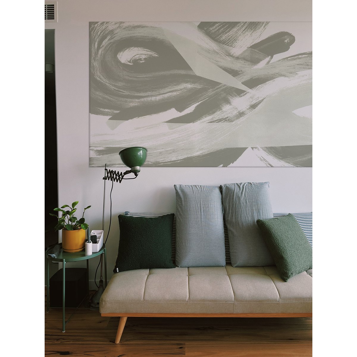 Tableau infini vert en toile imprimée, 150x90 cm bleu ciel, ACTE DECO