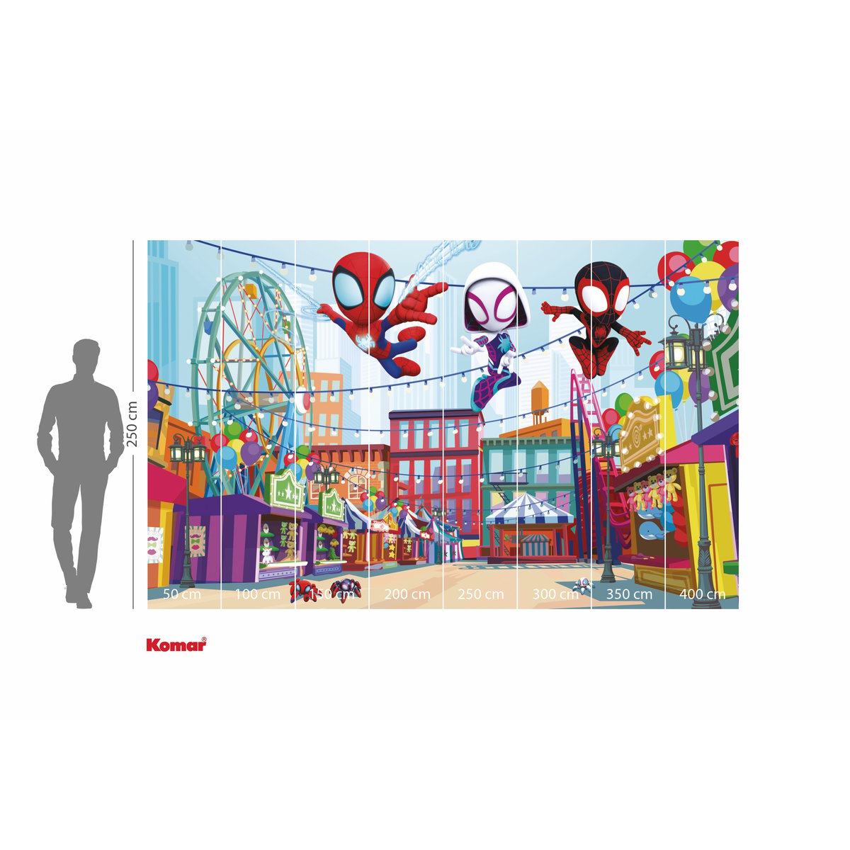 Papier peint Komar - Marvel Spidey And His Amazing Friends Theme Park - 400 x 250 cm multicolore, HEXOA