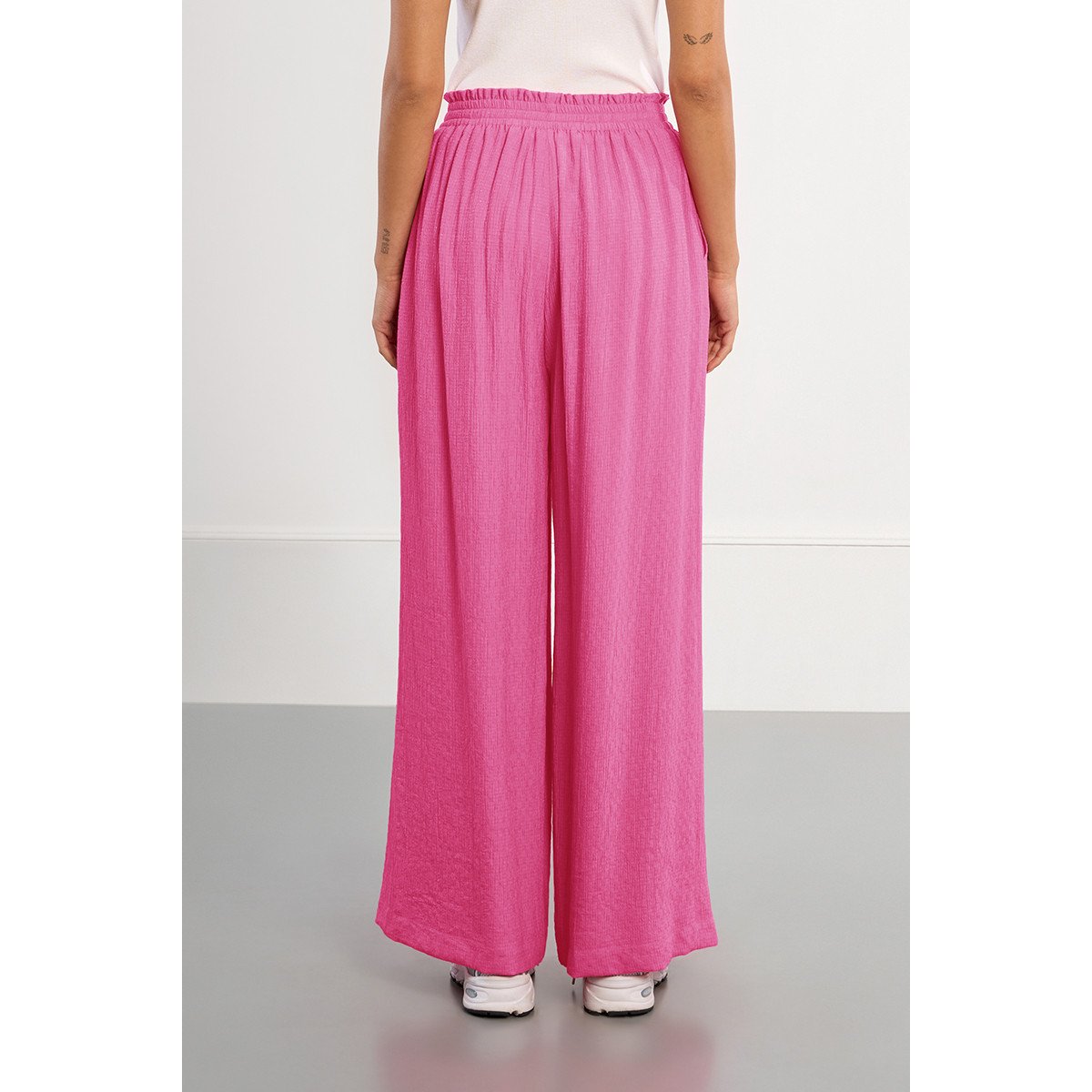 Pantalon large taille haute rose, LILI SIDONIO