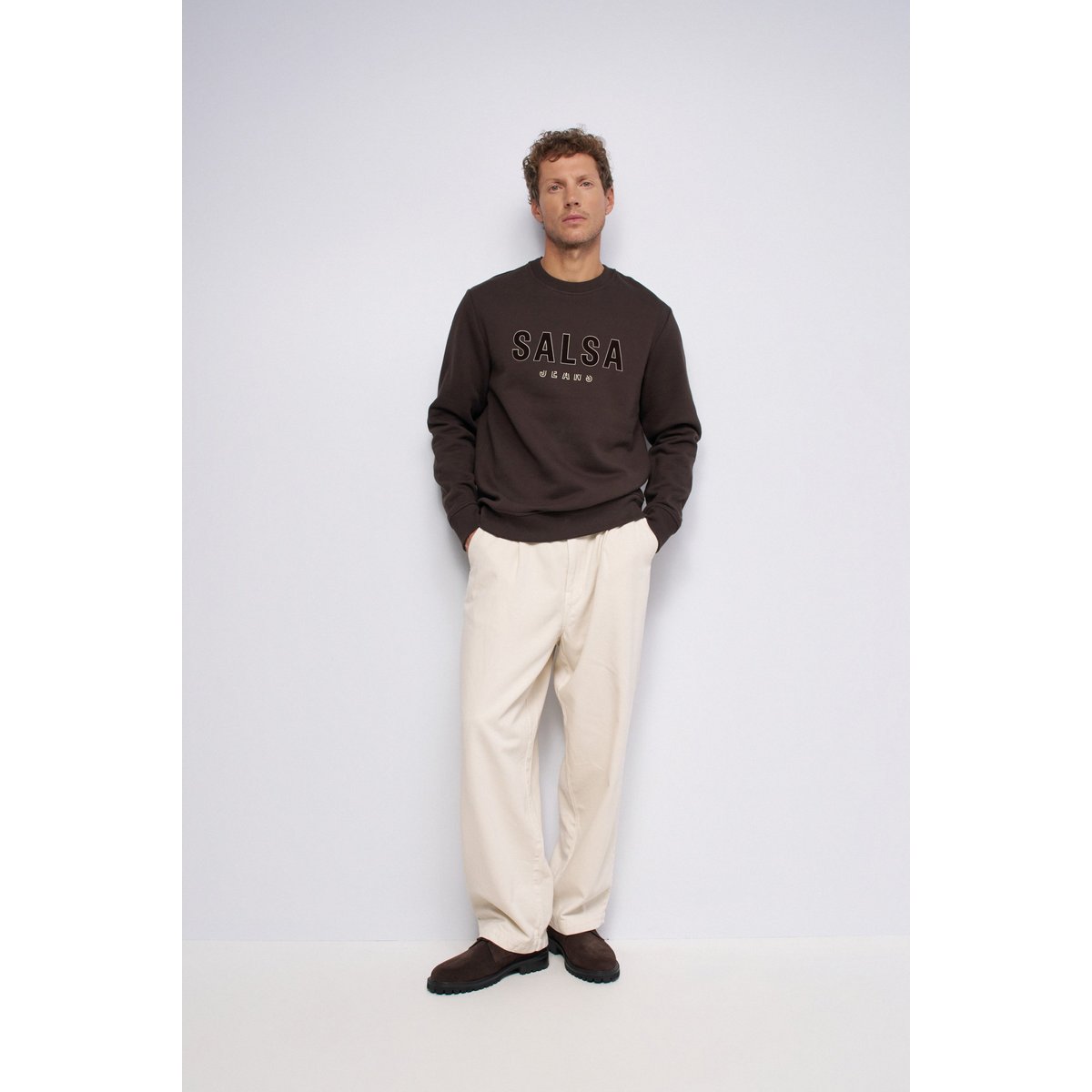 SWEATSHIRT AVEC BRANDING marron, SALSA JEANS