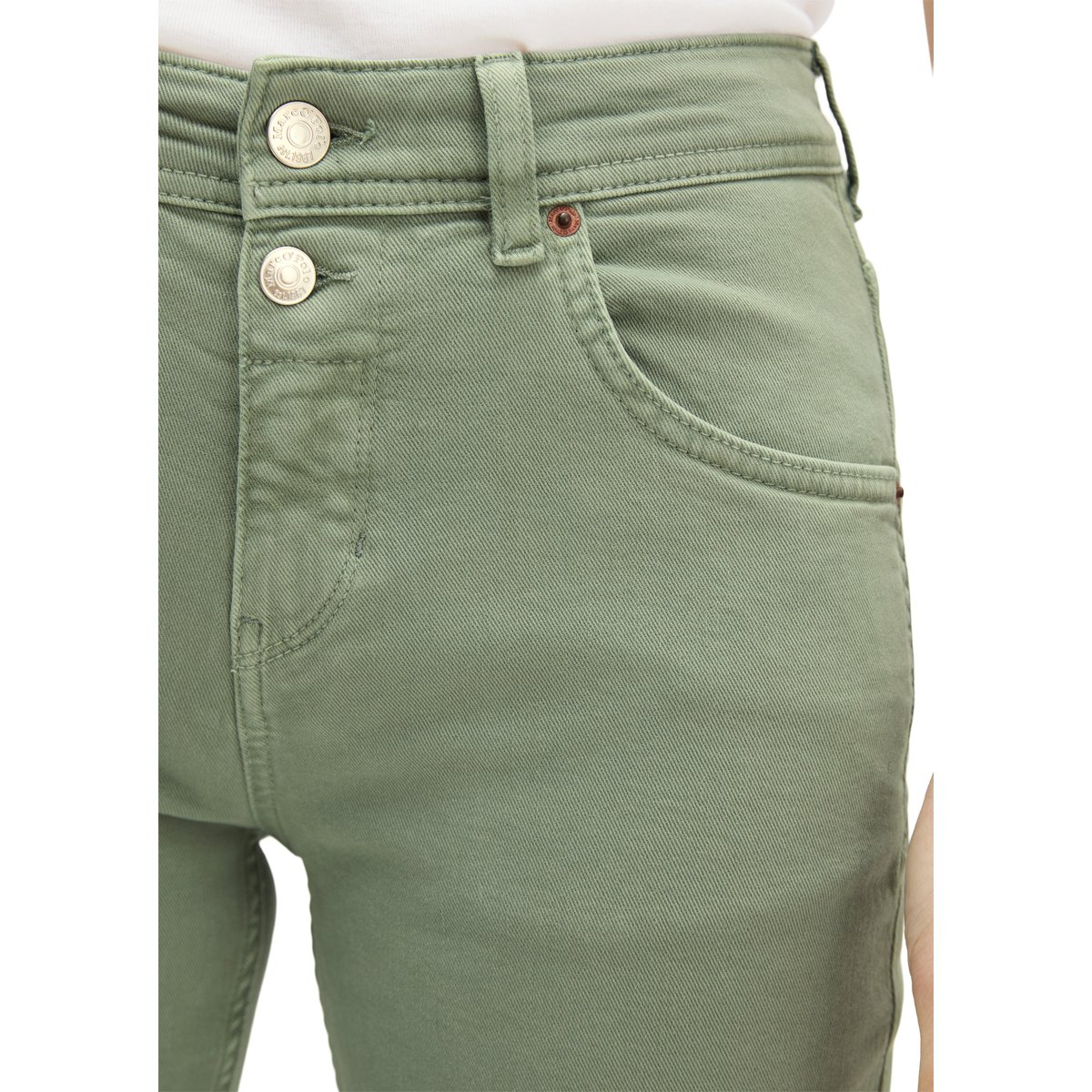 Jeans modèle Theda boyfriend en mélange de coton organique vert clair, MARC O'POLO