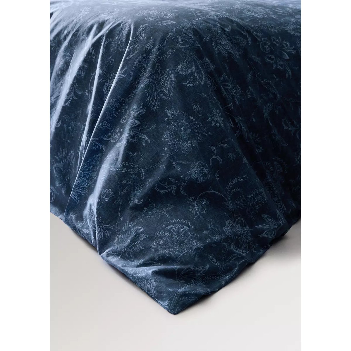 Housse de couette en percale de coton 100 % Lit 150/160 cm bleu indigo, MANGO HOME