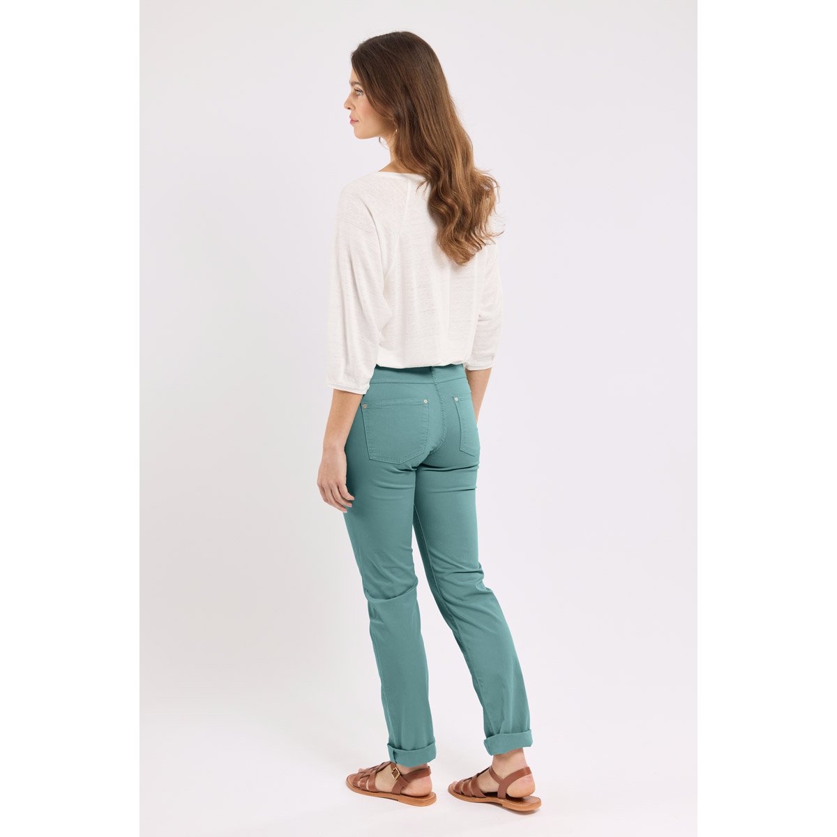Pantalon coupe droite en coton silver pine, ARMOR-LUX