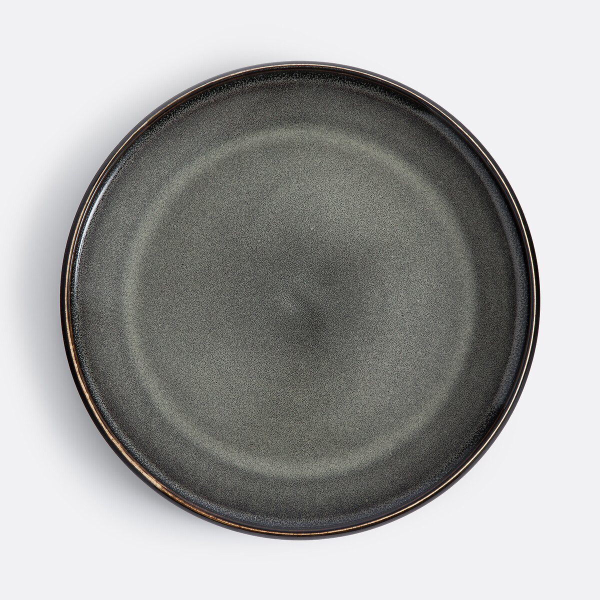Lot de 4 assiettes plates grès émail réactif, Zuka brun, LA REDOUTE INTERIEURS
