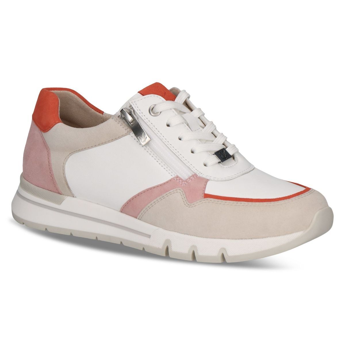 Basket en cuir blanc combiné, CAPRICE