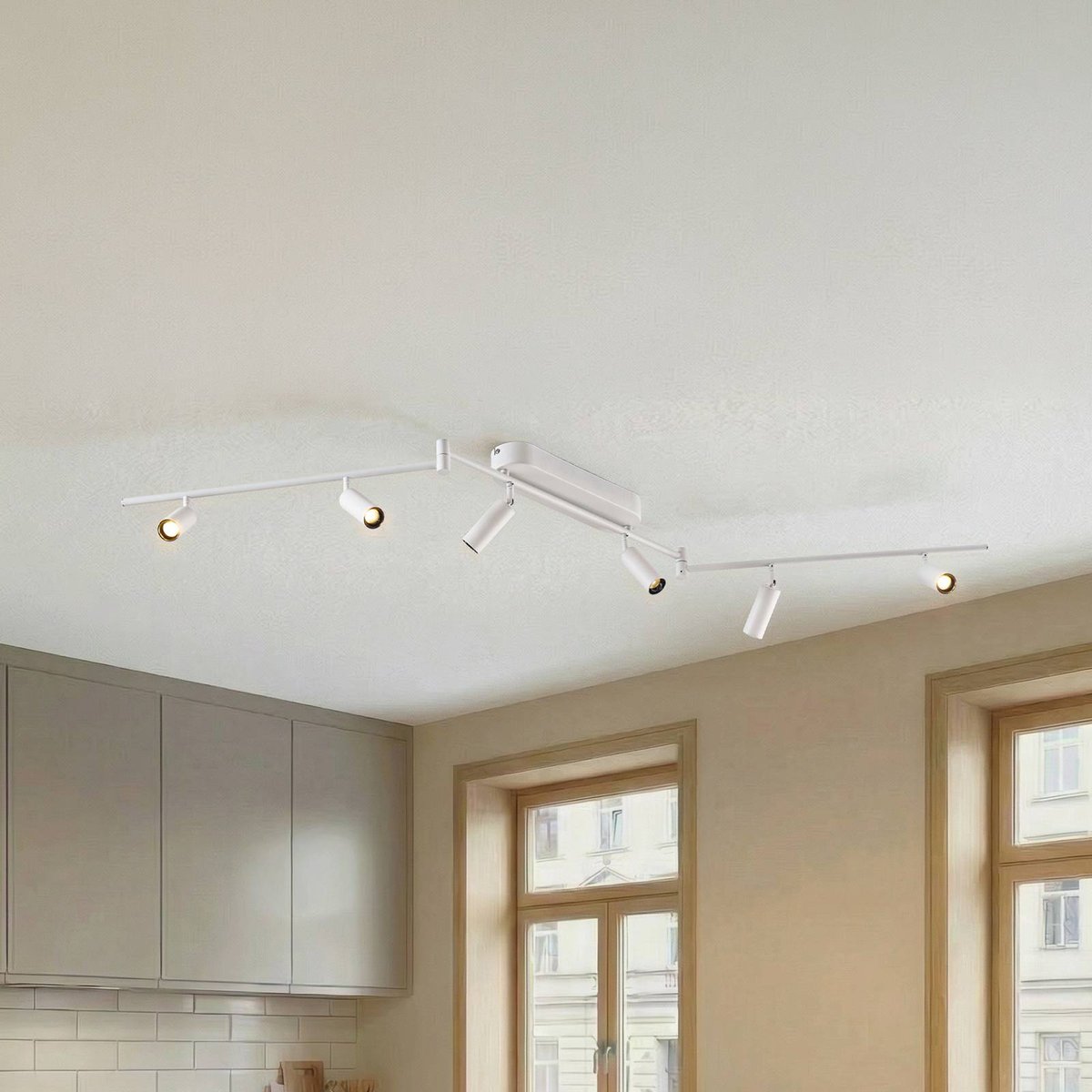 Plafonnier en métal moderneLED, Eldrin blanc, LINDBY