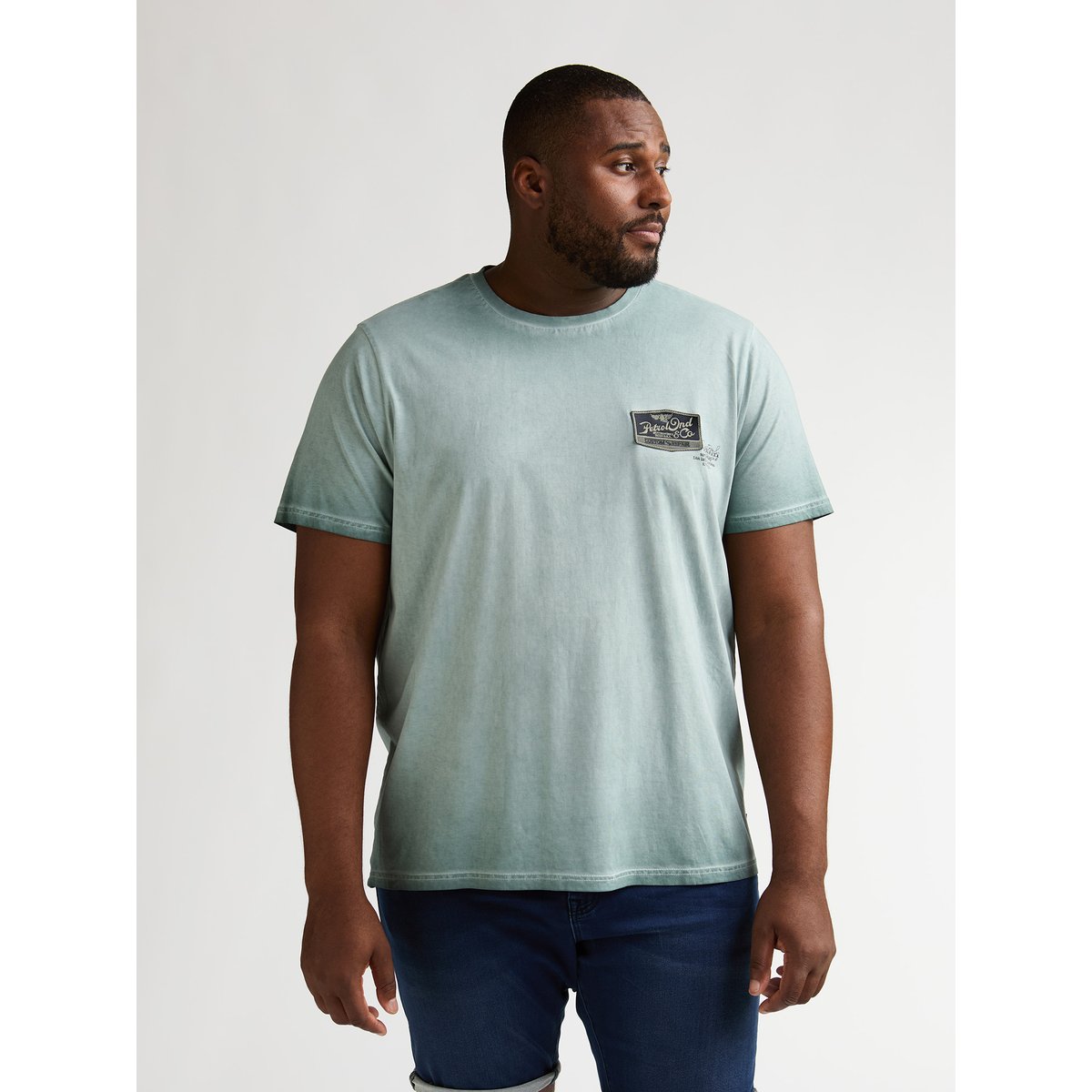 T-shirt à logo grande taille meteorito vert oil green, PETROL INDUSTRIES