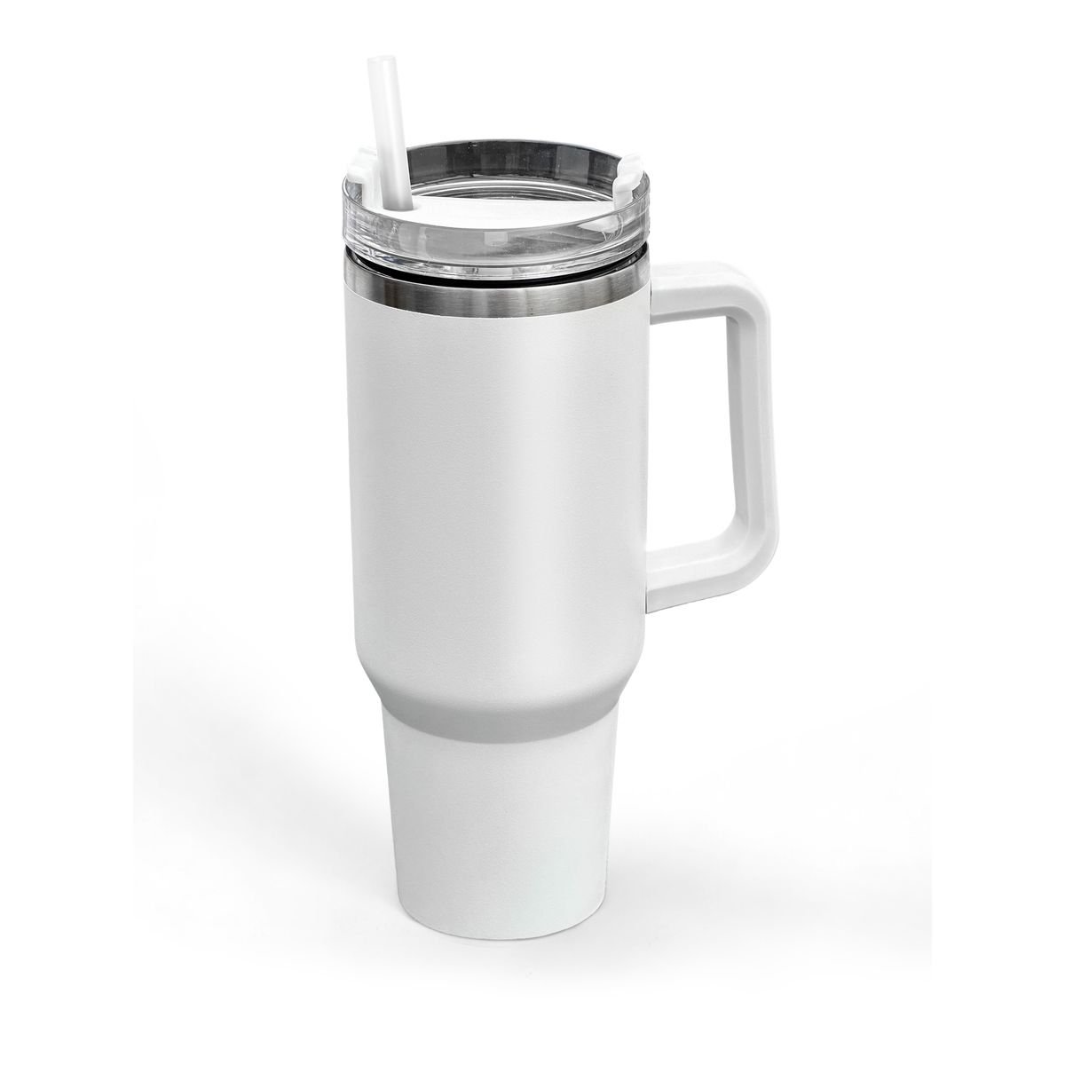 Tumbler mug isotherme avec paille en inox KITCHEN blanc, UTILITY