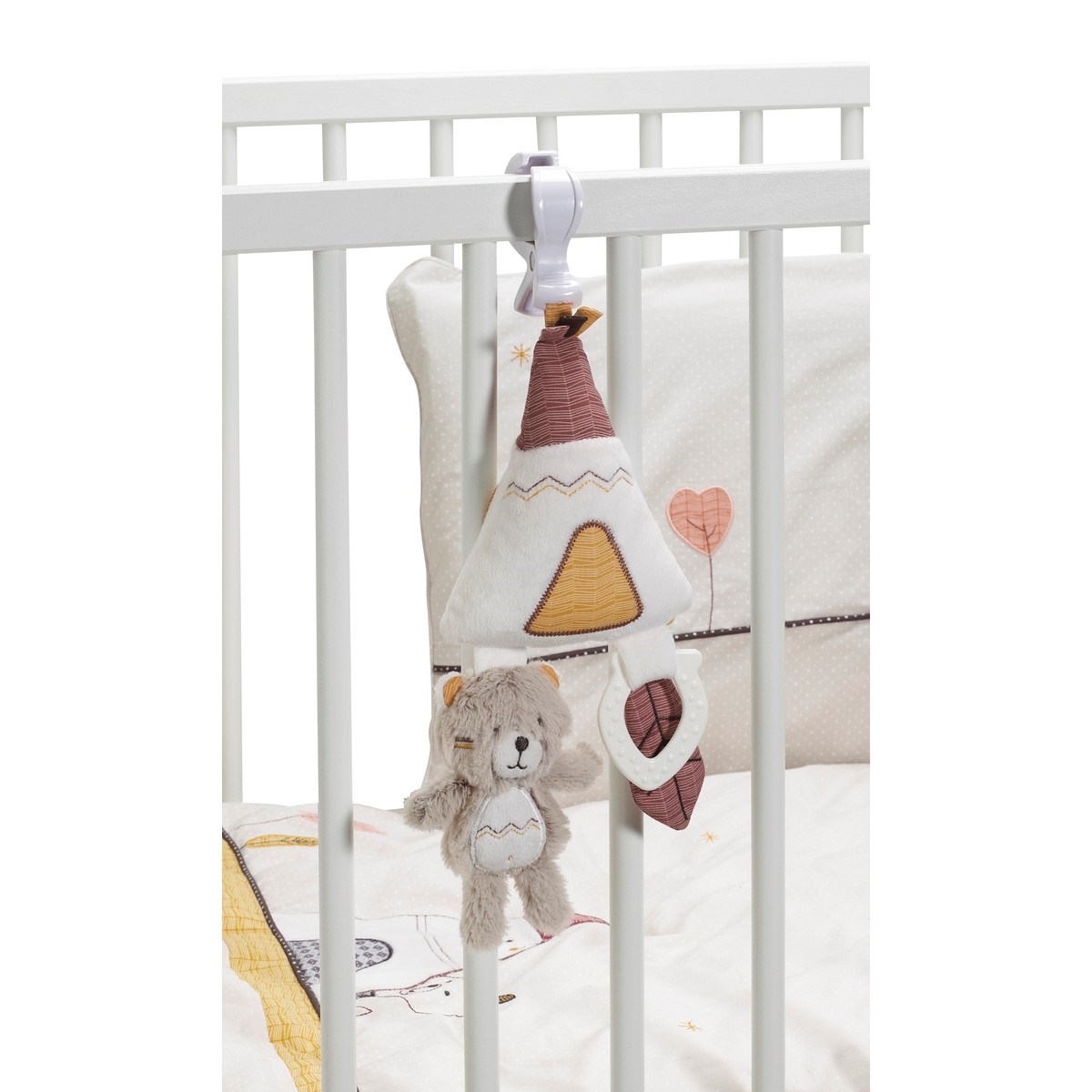 Jouet d'activités enfant Tipi en velours blanc, SAUTHON
