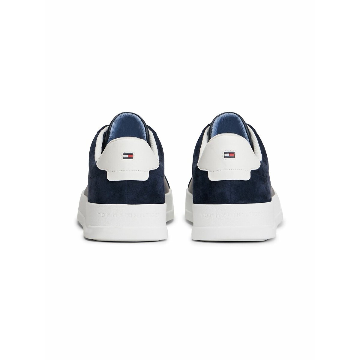 Leather Trainers navy blue, TOMMY HILFIGER
