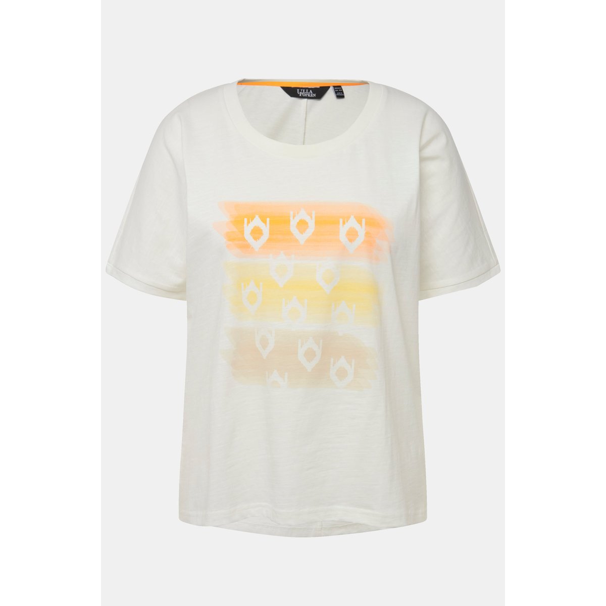 T-shirt à rayures oversized à col rond et blanc cassé, ULLA POPKEN