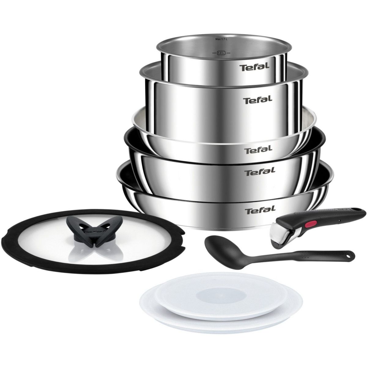 Batterie de cuisine Ingenio Emotion 10pcs L897S104 gris, TEFAL