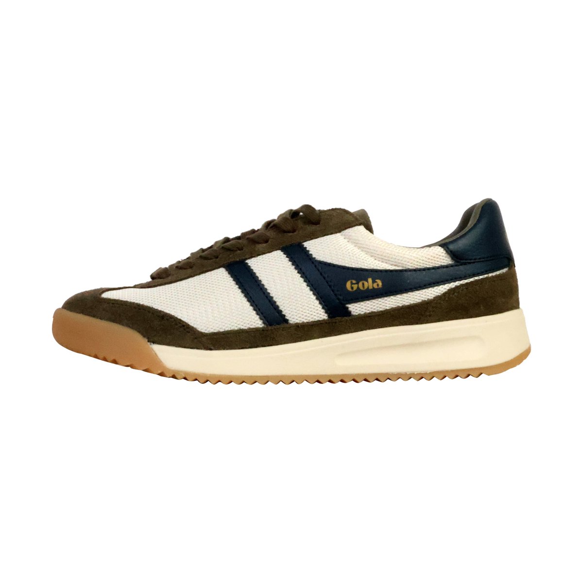 Basket Cuir Tornado Mesh blanc-cassé/kaki/marine, GOLA