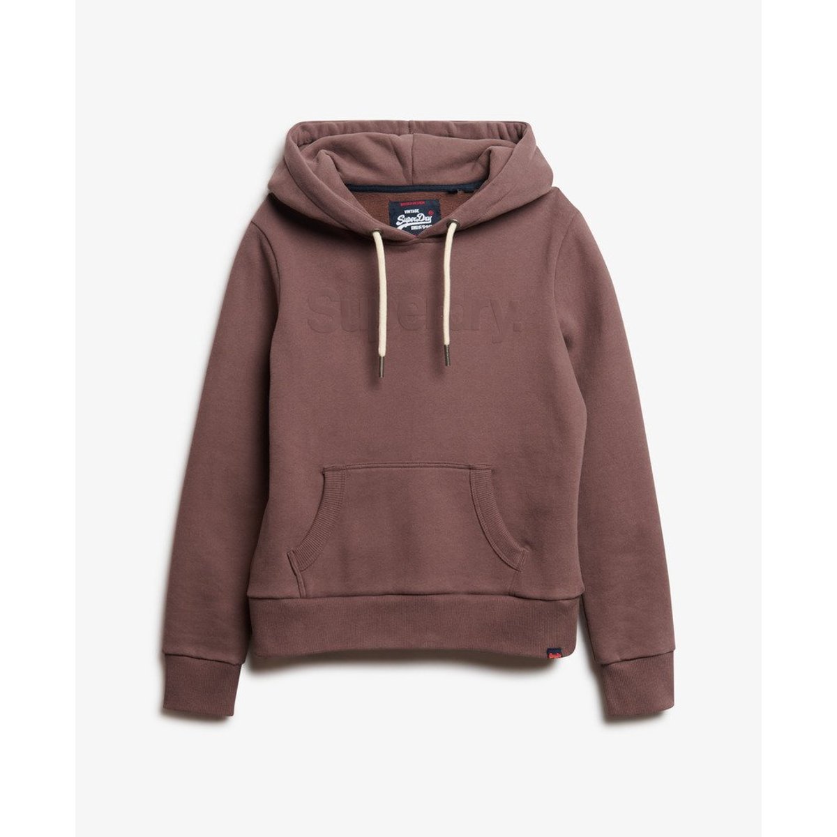 Sweat à capuche Tonal Core marron rôti français, SUPERDRY