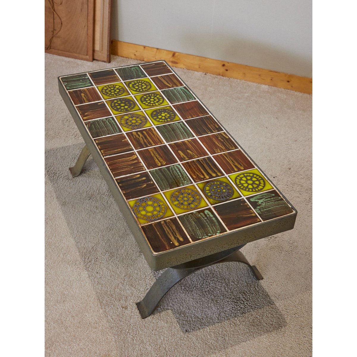 Table basse en céramique Léonie N°832 - Bon état marron, DEBONGOUT