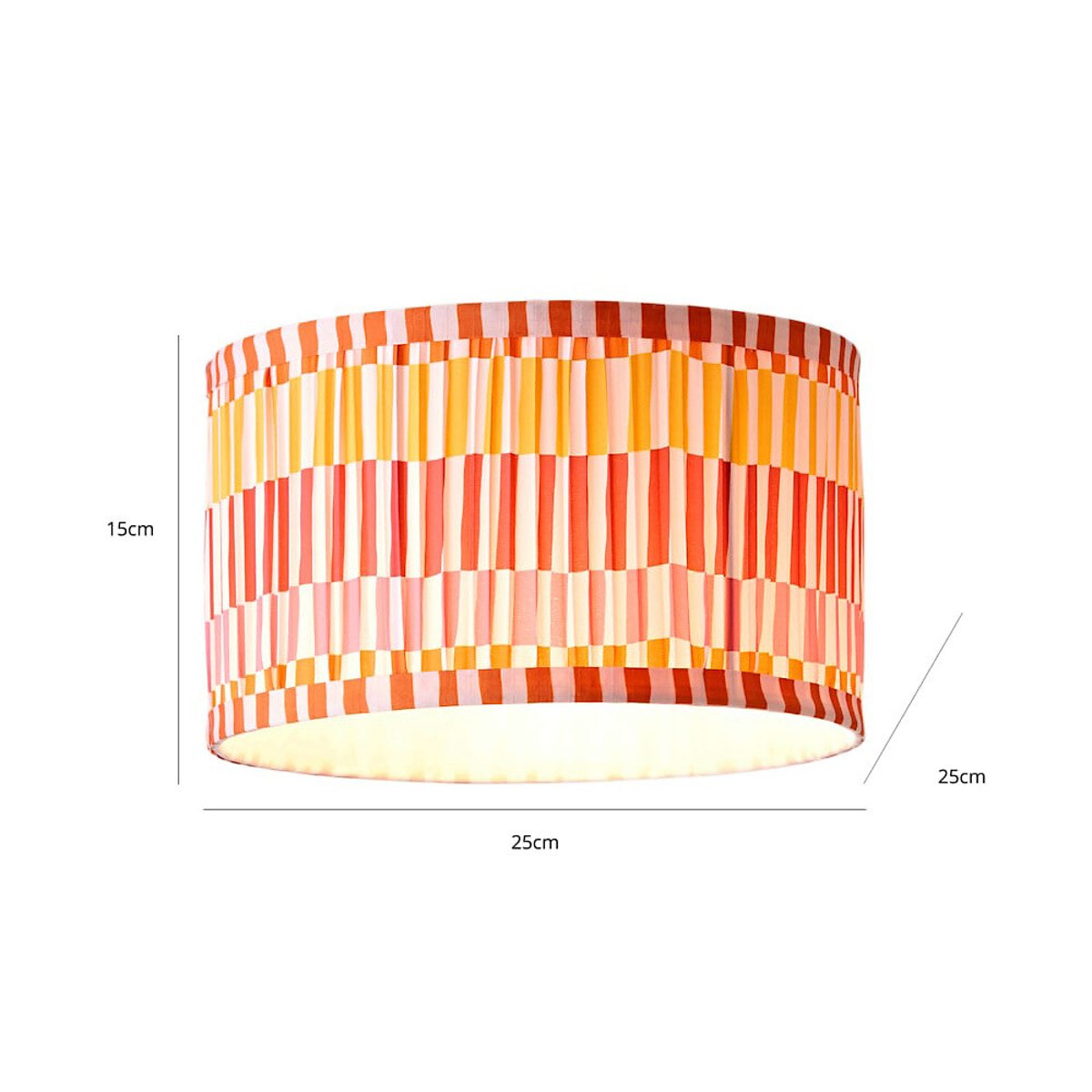 25cm Roxie Striped Pleated Easy Fit Shade multi-coloured, SO'HOME