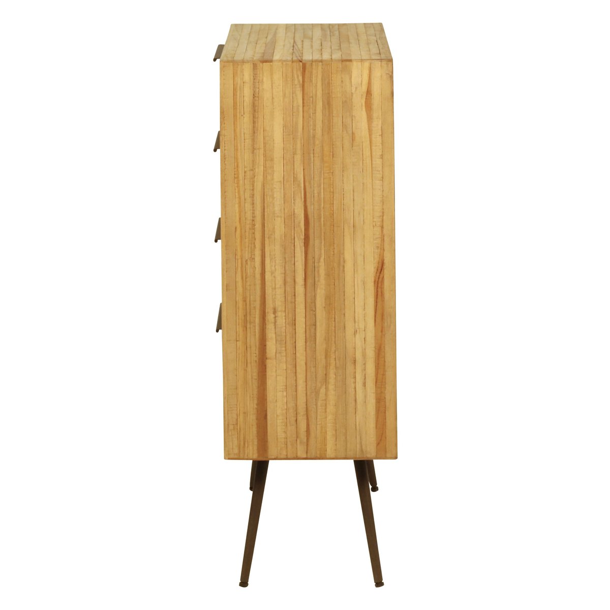 Commode teck recyclé 4 tiroirs naturel, ZAGO