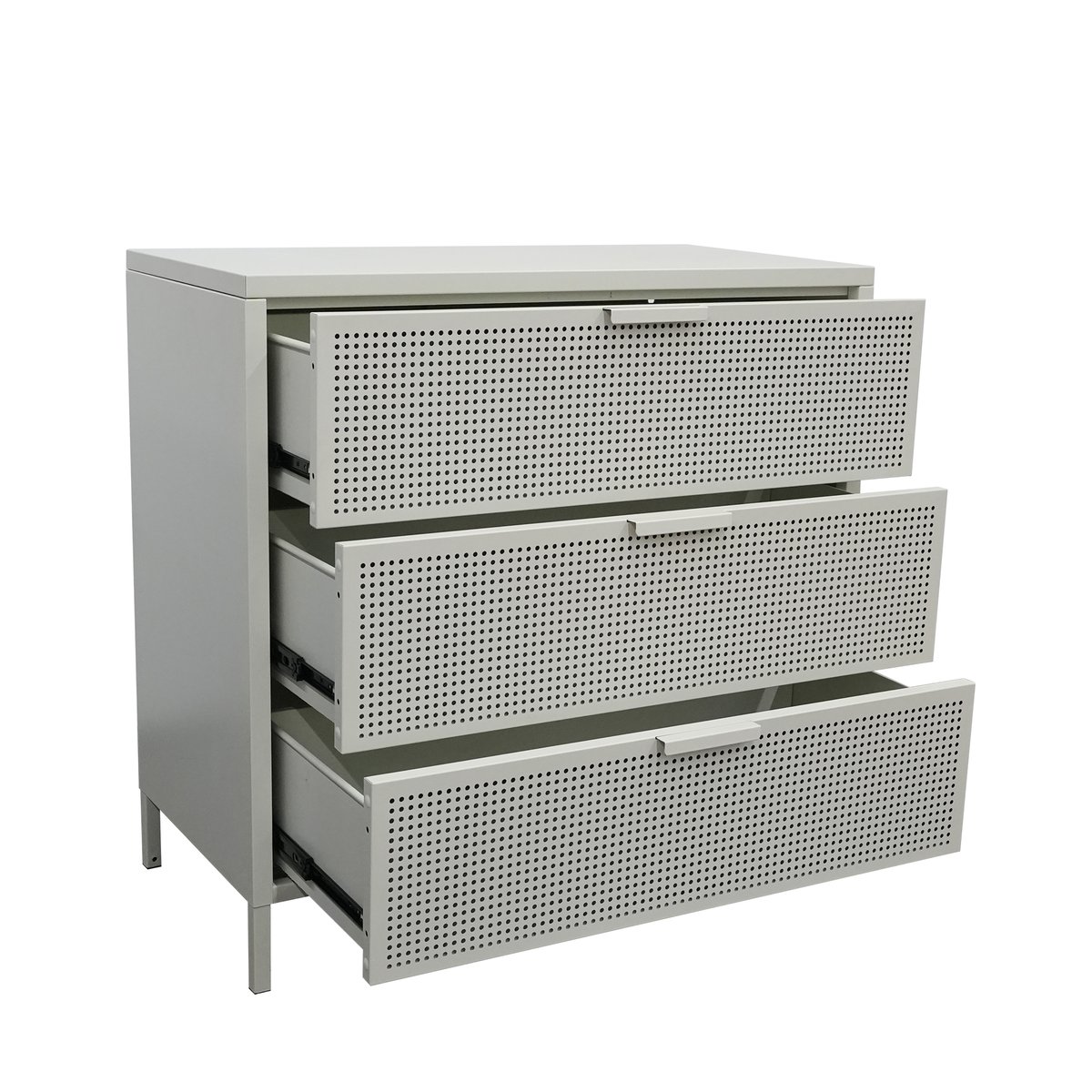 Commode 3 tiroirs, métal, JOEN beige, NORDLYS