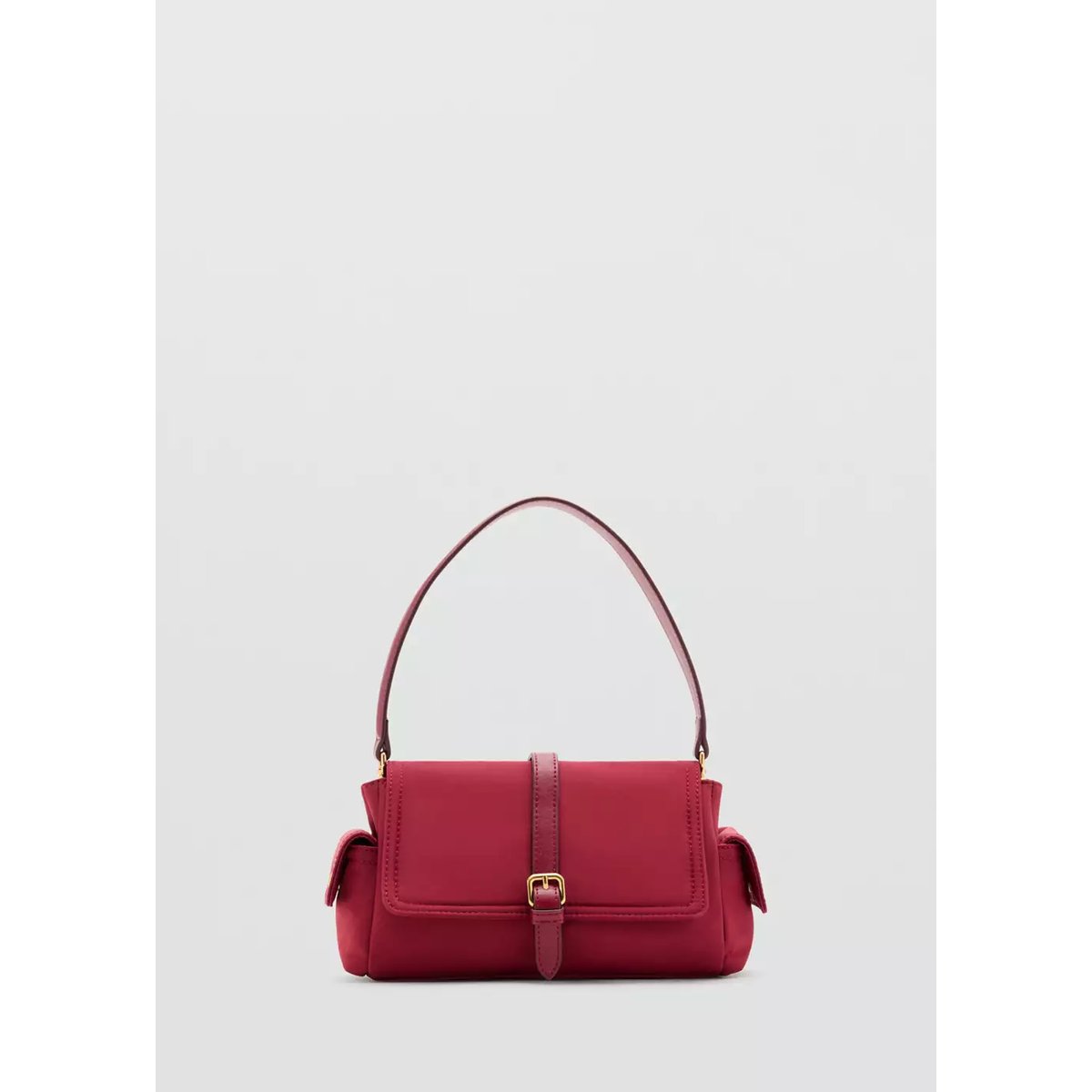 Sac bandoulière avec poches et boucle rouge, MANGO