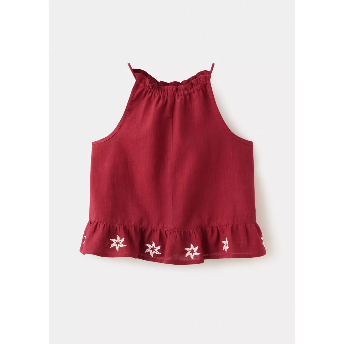 Top dos-nu avec détails brodés bordeaux, MANGO KIDS