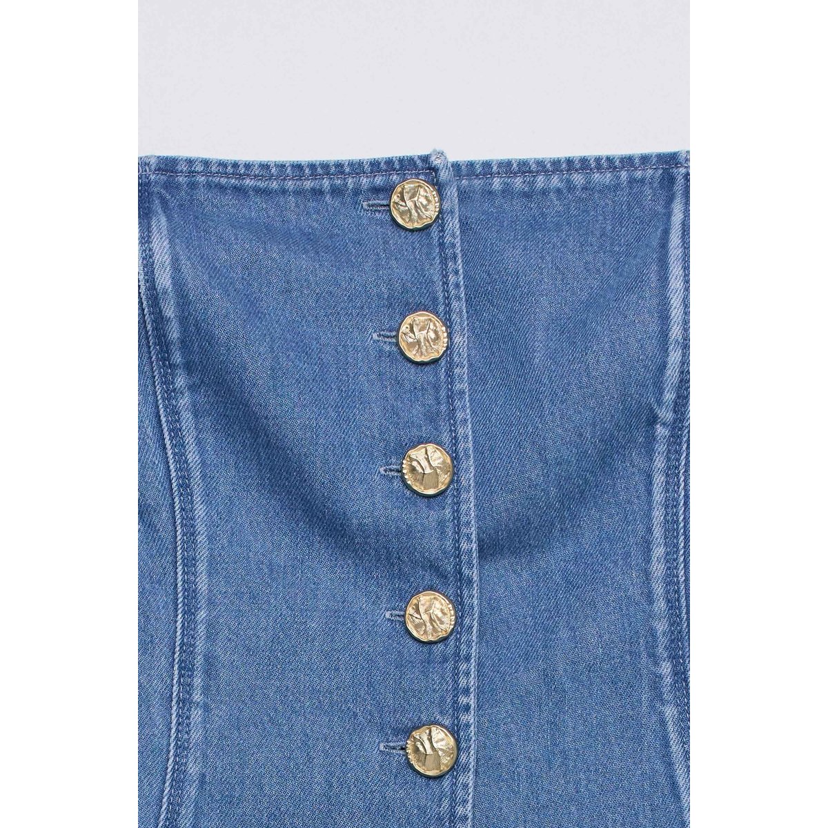 TOP BANDEAU EN LIGHTDENIM bleu turquoise, SALSA JEANS