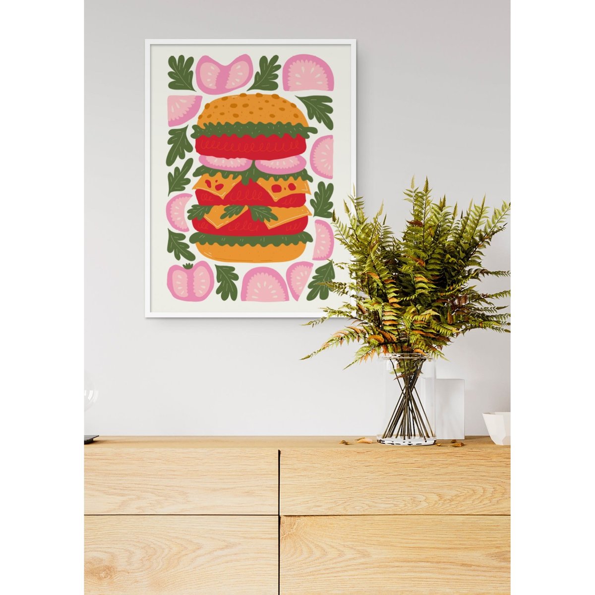 Affiche Burger Gourmet blanc, L'AFFICHERIE