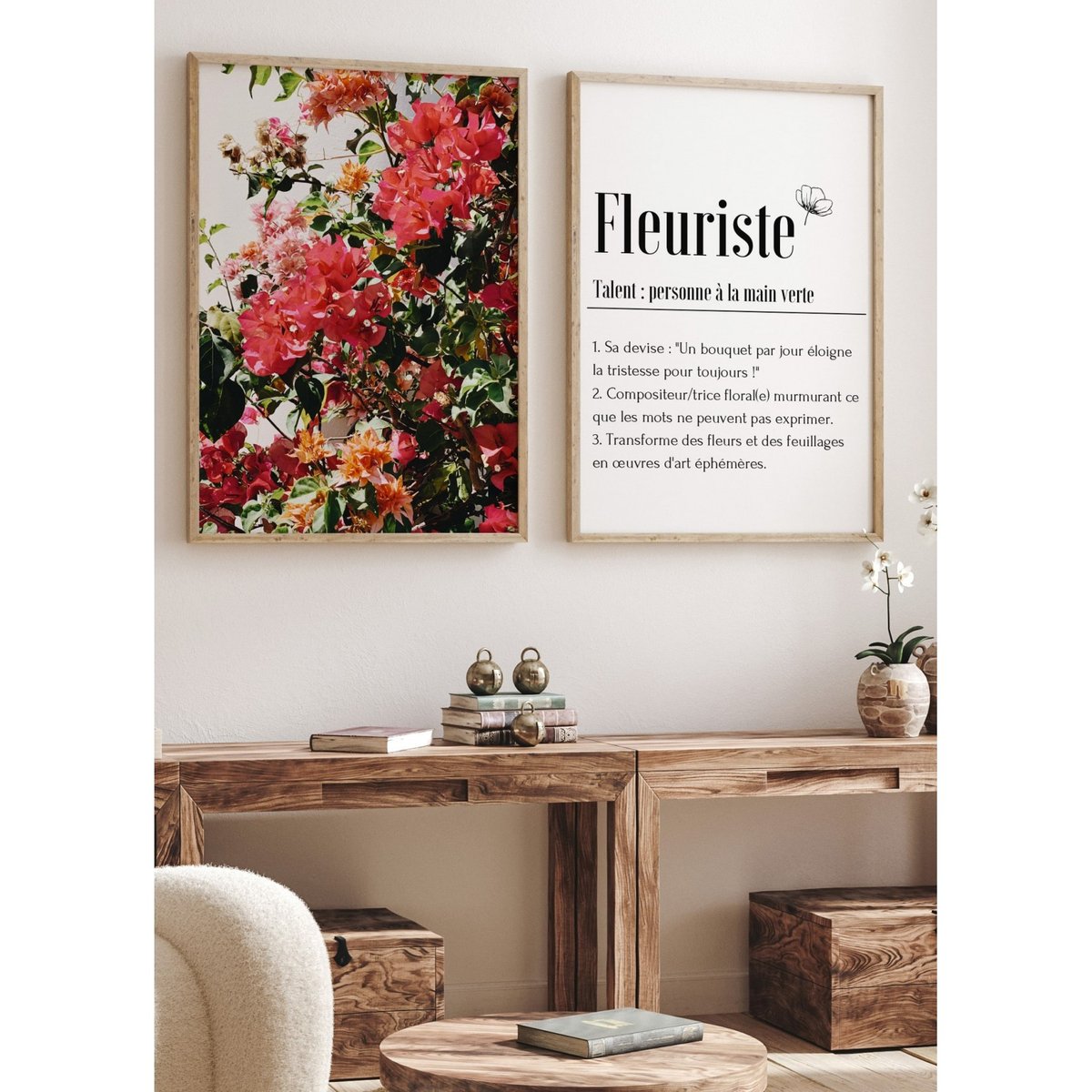 Affiche Définition Fleuriste blanc, L'AFFICHERIE