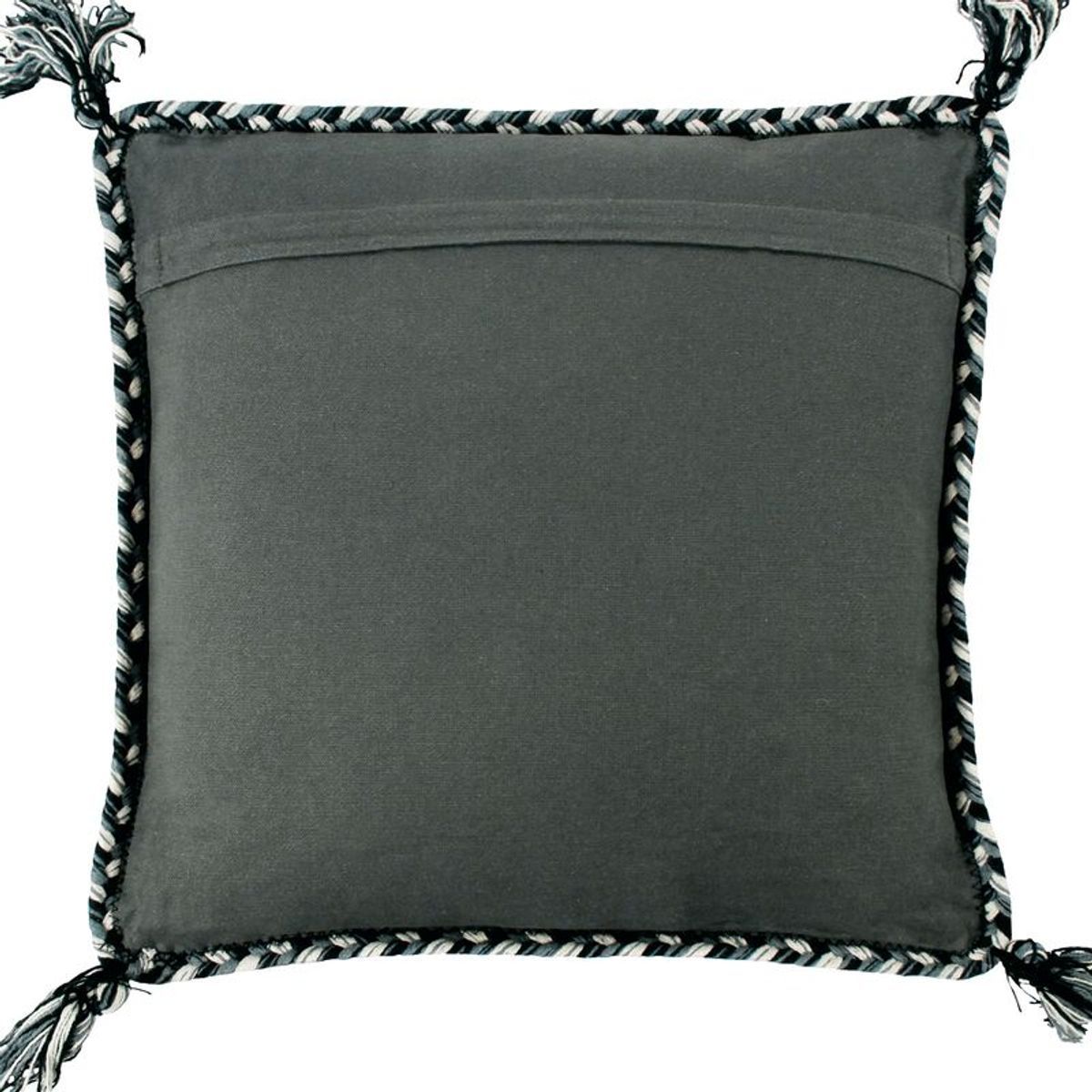 Coussin en coton tissé et tressé  SAHARA gris, THE DECO FACTORY