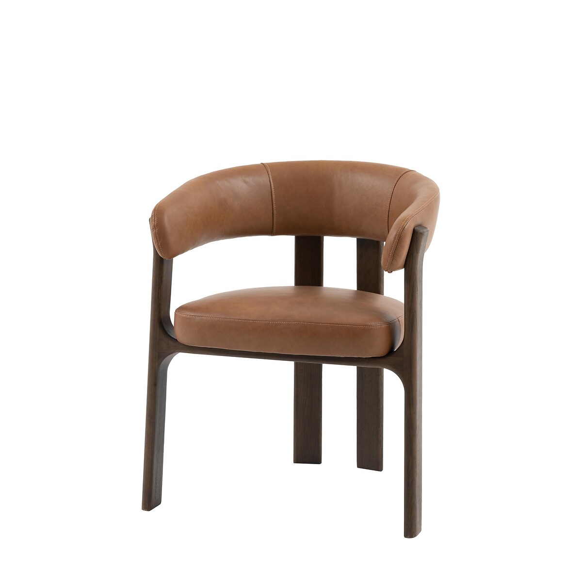 Owen Leather Dining Chair dark oak wood, ÉDITÉ